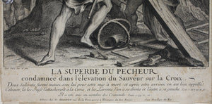 Antoine Dieu, after. Elevation of the Savior on the Cross. Engraving by Jean Audran. Early XVIII C.