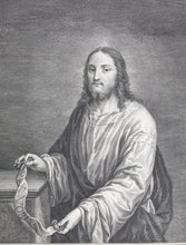 Load image into Gallery viewer, Paris Bordone, after. Matthias Oesterreich, after. Le Sauveur. Engraving by Philipp Andreas Kilian. Mid XVIII C.
