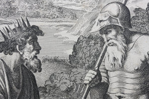 Raphael, after. Melchizedek offering bread and wine to Abraham. Engraving by Cesare Fantetti. 1675.