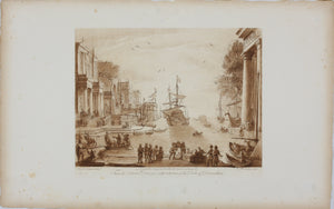 Claude Lorrain, after. Seaport with Ulysses Returning Chryseis to the Father. Etching by Richard Earlom. 1774.