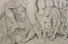 Load image into Gallery viewer, Raphael, after. The procession of Silenus. Engraving by Agostino Veneziano. 1515-1530.
