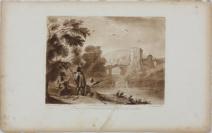 Claude Lorrain, after. View near a Village, with a ruined Building. Etching by Richard Earlom. 1774.