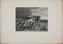 Load image into Gallery viewer, Constant Troyon, after. Oxen Ploughing. Engraving by Charles Courtry. 1860.
