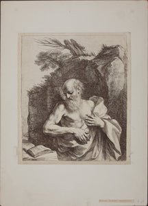 Guercino, after. Saint Gerome. Engraving by Francesco Bartolozzi. 1760 - 1770.