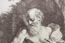 Load image into Gallery viewer, Guercino, after. Saint Gerome. Engraving by Francesco Bartolozzi. 1760 - 1770.
