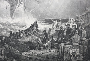 Samuel Prout, after. An Indiaman Ashore. Engraving by James Duffield Harding. 1823.