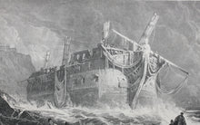 Load image into Gallery viewer, Samuel Prout, after. An Indiaman Ashore. Engraving by James Duffield Harding. 1823.
