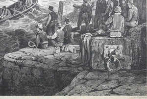 Samuel Prout, after. An Indiaman Ashore. Engraving by James Duffield Harding. 1823.