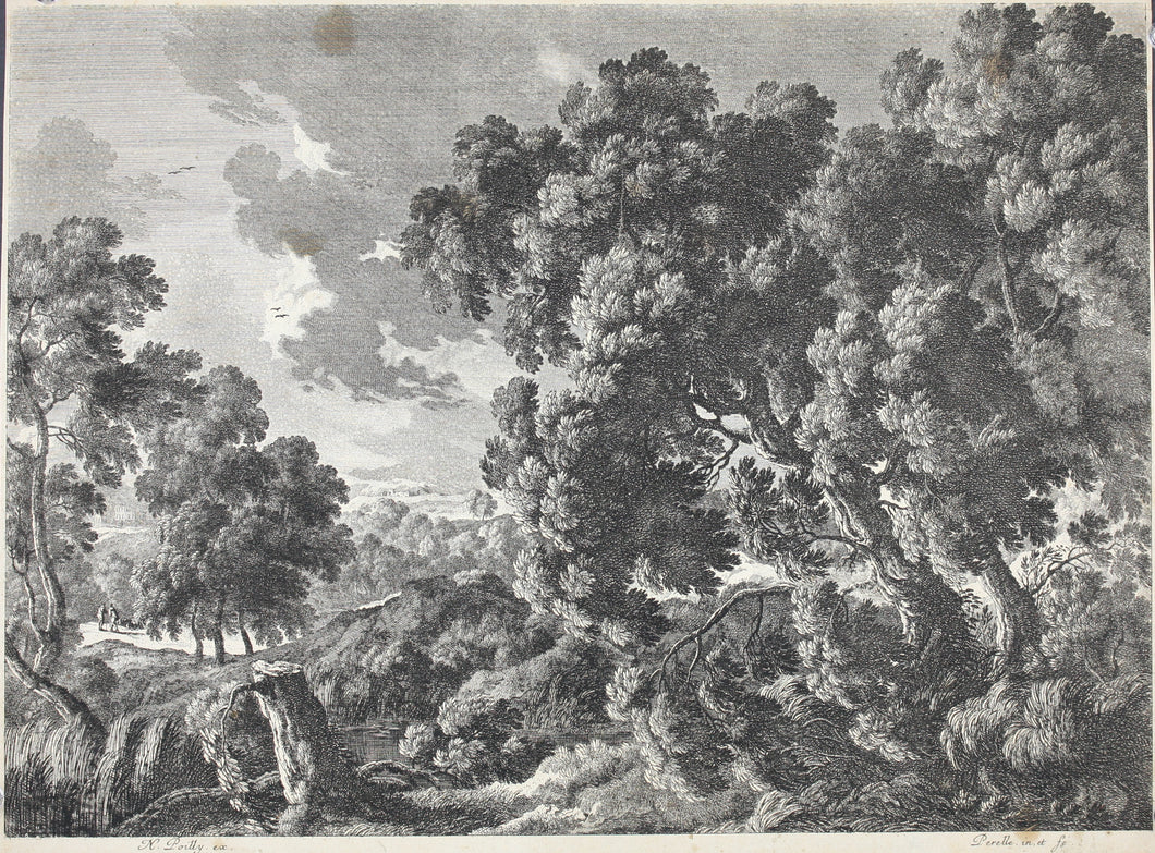 Gabriel Perelle. Landscape with stream. Etching. 1620-1695.