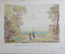 Load image into Gallery viewer, Claude Lorrain, after. The Cumaean Sibyl conducting Aeneas to the infernal Shades. Etching by Richard Earlom. Hand-colored. 1777.
