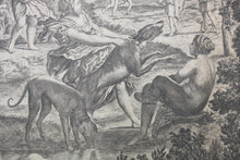 Load image into Gallery viewer, Domenichino, after. Diana and her Nymphs. Etching by Giovanni Francesco Venturini. XVII - XVIII C.
