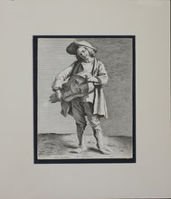 Load image into Gallery viewer, Edme Bouchardon, after.  The Hurdy-gurdy Player.  Etching by Anne Claude de Caylus. 1742.
