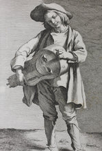 Load image into Gallery viewer, Edme Bouchardon, after.  The Hurdy-gurdy Player.  Etching by Anne Claude de Caylus. 1742.
