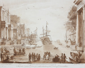 Claude Lorrain, after. Seaport with Ulysses Returning Chryseis to the Father. Etching by Richard Earlom. 1774.