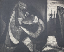Load image into Gallery viewer, Clayton V. Fowler. King Melchizedek and Abraham. intaglio print. 1948.

