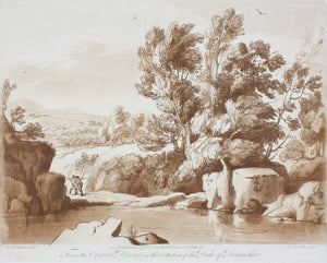 Claude Lorrain, after. A View of a mountainous and rocky Country. Etching by Richard Earlom. 1775.