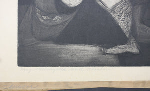 Clayton V. Fowler. King Melchizedek and Abraham. intaglio print. 1948.