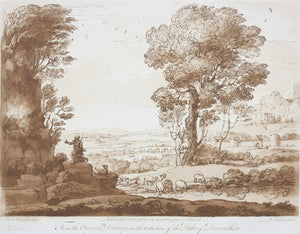 Claude Lorrain, after. Moses beholding the Burning Bush. Etching by Richard Earlom. 1776.