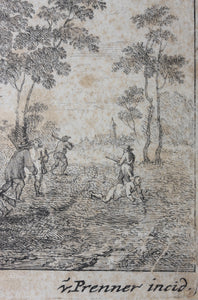 Pieter Snayers, after. A Village Scene with Peasants Fighting. etching Anton Joseph Prenner