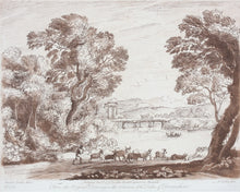 Load image into Gallery viewer, Claude Lorrain, after. Pastoral Landscape. Etching by Richard Earlom. 1776.
