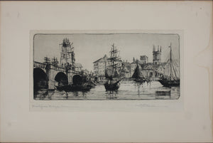 Harry C. Lewis. Blackfriars Bridge. London. Etching. Early XX C.