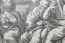 Load image into Gallery viewer, Raphael, after. Saint Paul preaching to the Corinthians. Etching by Gérard Audran. XVII C.
