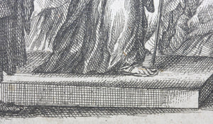 Raphael, after. Saint Paul preaching to the Corinthians. Etching by Gérard Audran. XVII C.