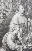 Load image into Gallery viewer, Bartolomeo Ramenghi, after. Francesco Rosaspina, after. Holy Family with Saints. Etching by Giuseppe Asioli. 1830.
