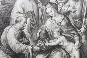 Bartolomeo Ramenghi, after. Francesco Rosaspina, after. Holy Family with Saints. Etching by Giuseppe Asioli. 1830.