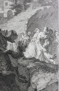Benjamin Samuel Bolomey, after. Voluntary devotion of Curtius. Engraving by Pierre François Tardieu. c. 1791.