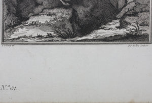 Benjamin Samuel Bolomey, after. Voluntary devotion of Curtius. Engraving by Pierre François Tardieu. c. 1791.