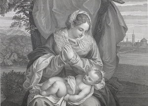 Titian, after. Mater Salvatoris. Engraving by Aronne Mauri.