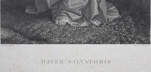 Titian, after. Mater Salvatoris. Engraving by Aronne Mauri.