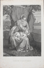 Load image into Gallery viewer, Titian, after. Mater Salvatoris. Engraving by Aronne Mauri.

