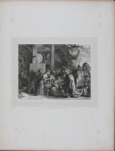 Peter Paul Rubens, after. Lucas Vorsterman the Elder, after. Adoration of the Magi. Engraving by John Charles Bromley. 1826.
