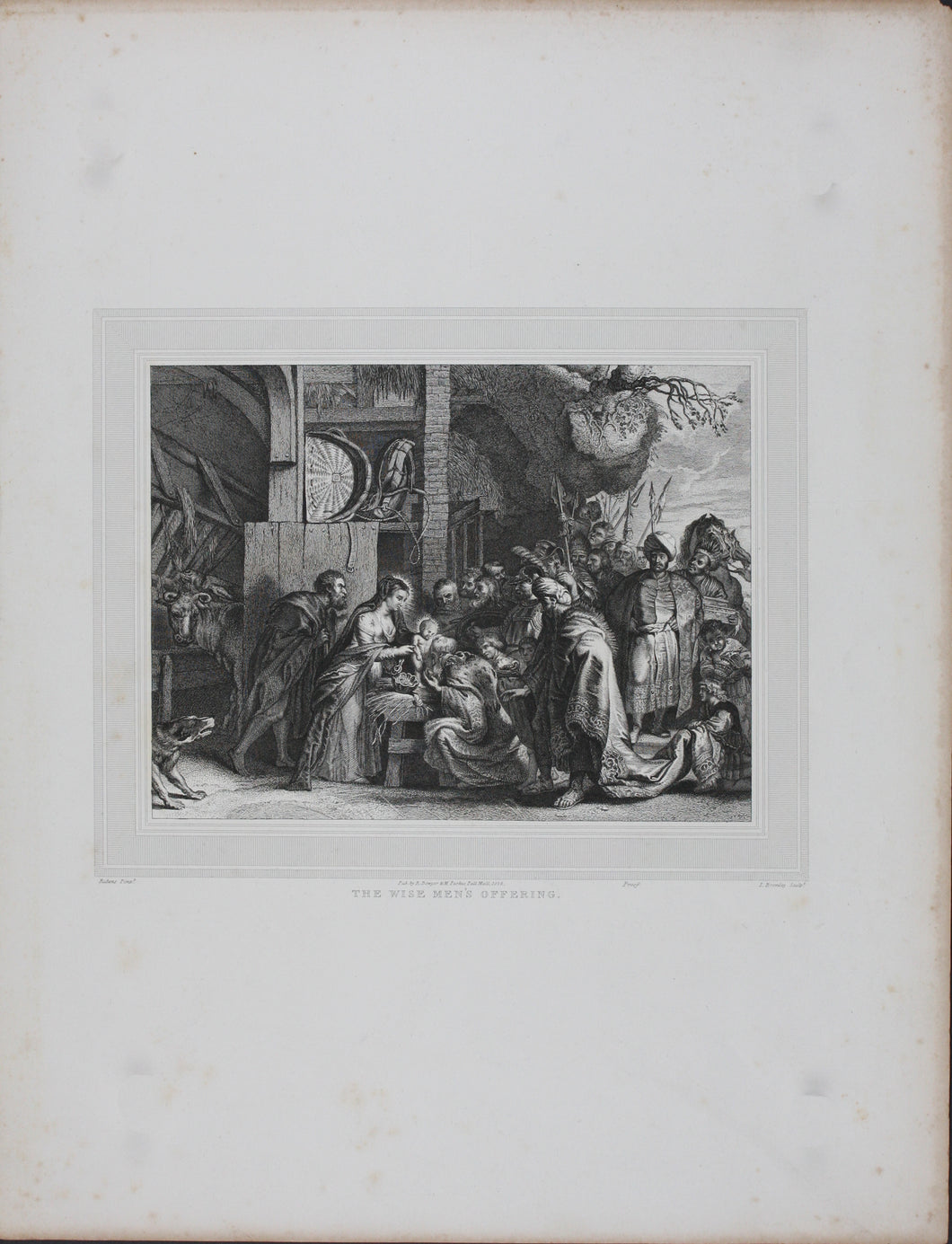 Peter Paul Rubens, after. Lucas Vorsterman the Elder, after. Adoration of the Magi. Engraving by John Charles Bromley. 1826.