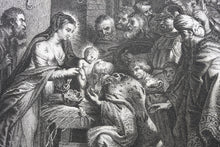 Load image into Gallery viewer, Peter Paul Rubens, after. Lucas Vorsterman the Elder, after. Adoration of the Magi. Engraving by John Charles Bromley. 1826.
