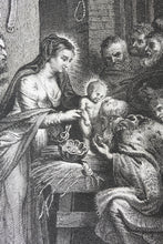 Load image into Gallery viewer, Peter Paul Rubens, after. Lucas Vorsterman the Elder, after. Adoration of the Magi. Engraving by John Charles Bromley. 1826.
