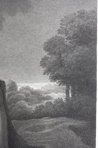 Guercino, after. Vision of St Jerome. Engraving by Bernard Antoine Nicollet. ca. 1800-1807