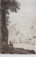 Load image into Gallery viewer, Claude Lorrain, after. A Landscape - Christ tempted. Etching by Richard Earlom. 1802.
