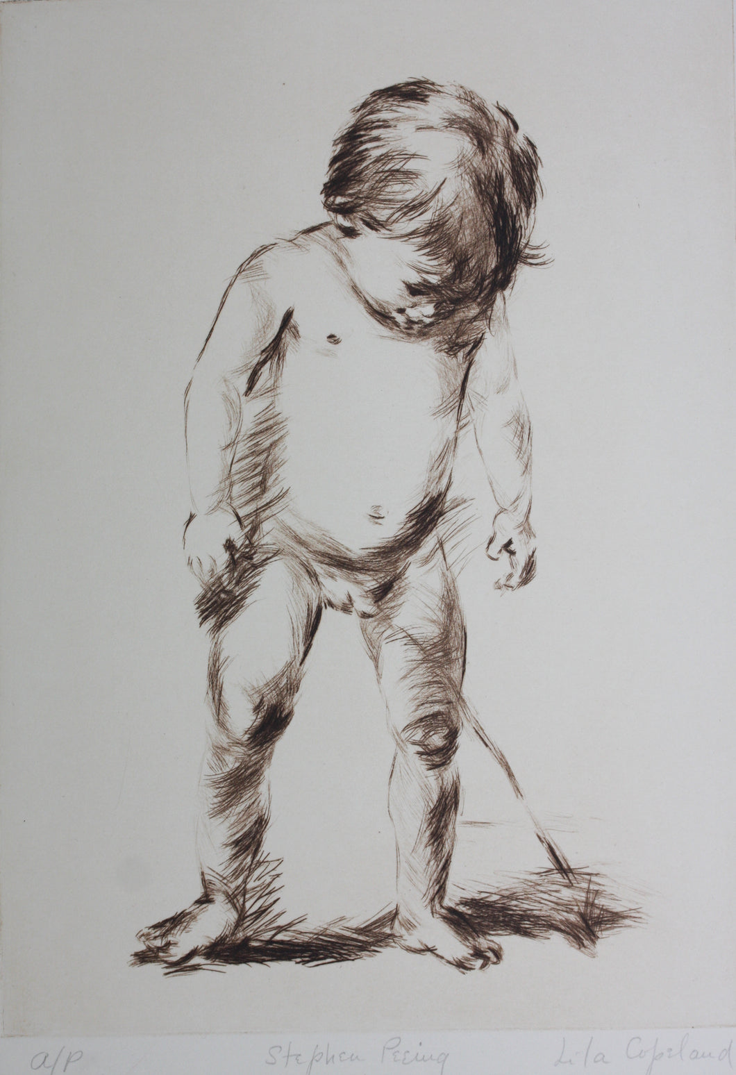 ﻿Lila Copeland. Stephen Peeing. Etching. 1950th - 1970th