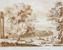 Load image into Gallery viewer, Claude Lorrain, after. Pastoral Landscape. Etching by Richard Earlom. 1775.
