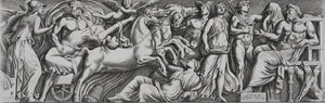 The rape of Proserpina. Set of two engravings by Pietro Santi Bartoli. 1693.