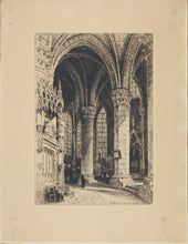 Load image into Gallery viewer, Charles Pinet. Interior of the Chartres Cathedral. Etching. 1920th.
