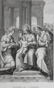 Pellegrino Tibaldi, after. Francesco Rosaspina, after. Marriage of S. Catterina. Etching by Antonio Marchi. 1830.