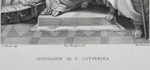 Load image into Gallery viewer, Pellegrino Tibaldi, after. Francesco Rosaspina, after. Marriage of S. Catterina. Etching by Antonio Marchi. 1830.
