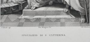 Pellegrino Tibaldi, after. Francesco Rosaspina, after. Marriage of S. Catterina. Etching by Antonio Marchi. 1830.