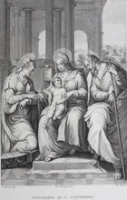 Load image into Gallery viewer, Pellegrino Tibaldi, after. Francesco Rosaspina, after. Marriage of S. Catterina. Etching by Antonio Marchi. 1830.
