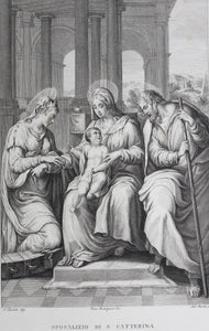 Pellegrino Tibaldi, after. Francesco Rosaspina, after. Marriage of S. Catterina. Etching by Antonio Marchi. 1830.