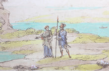 Load image into Gallery viewer, Claude Lorrain, after. The Cumaean Sibyl conducting Aeneas to the infernal Shades. Etching by Richard Earlom. Hand-colored. 1777.

